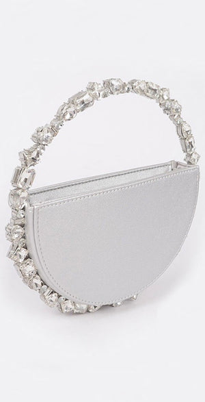 Spectacular Round Silver Stones Hand Bag