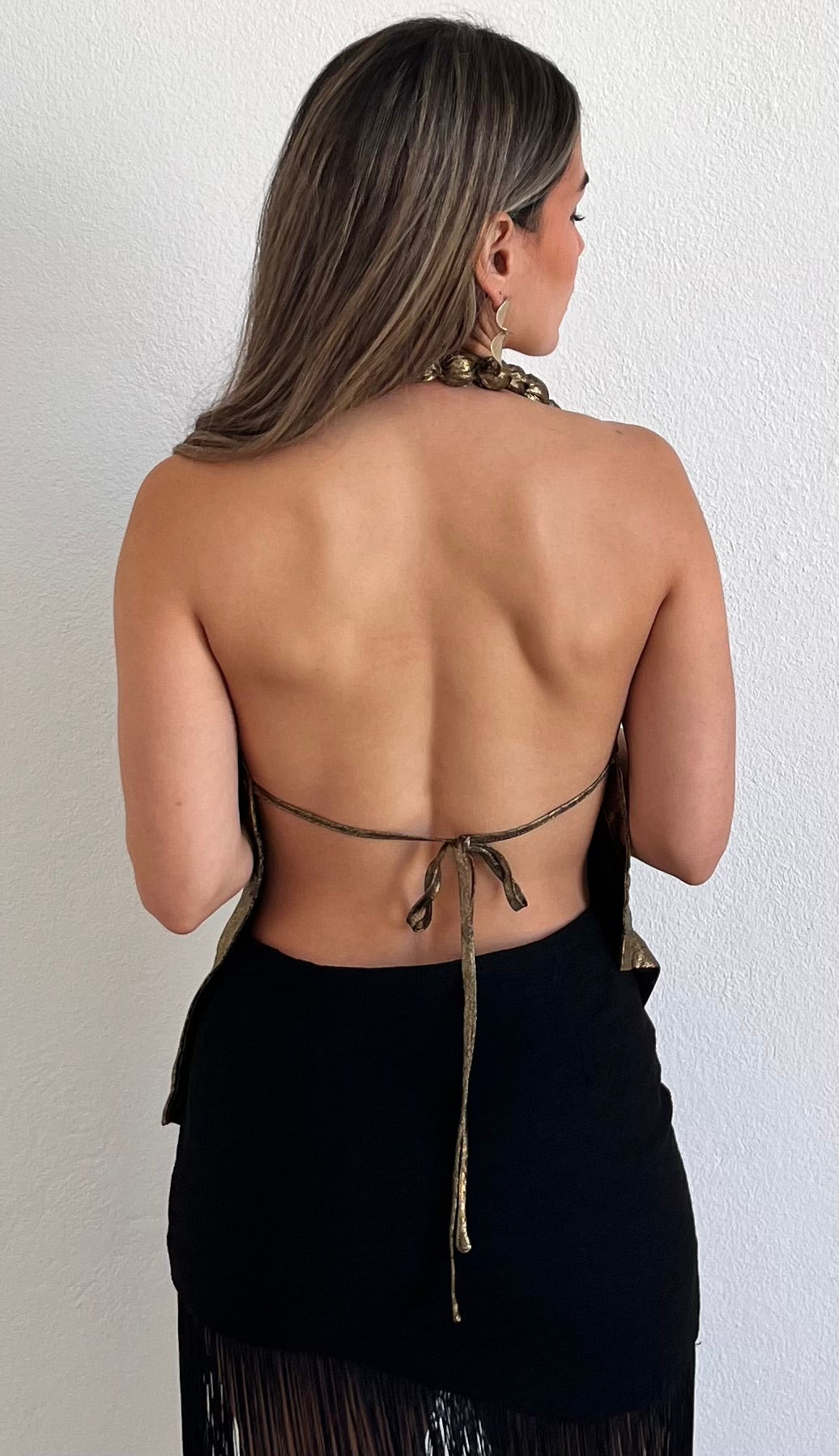 Resort Vibes Gold Asymmetrical Top