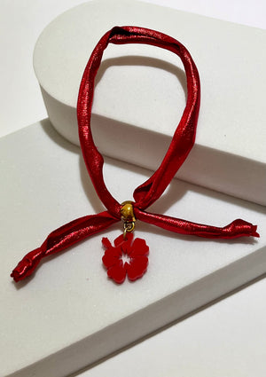 DTMF Charm Red Adjustable Bracelet