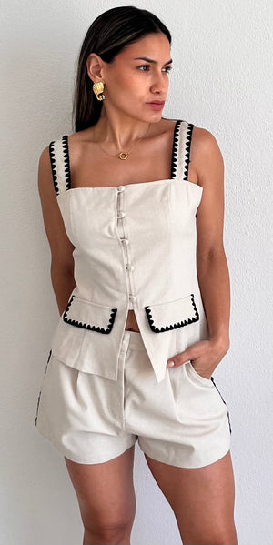 Charismatic Entrance Vest Two-Piece Set