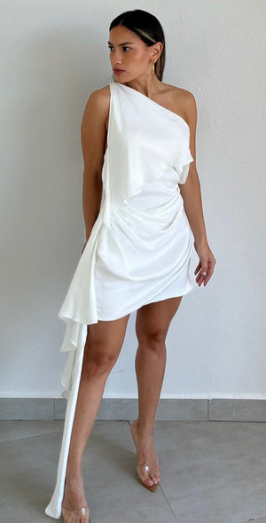 Love Me Tonight White One-Shoulder Dress