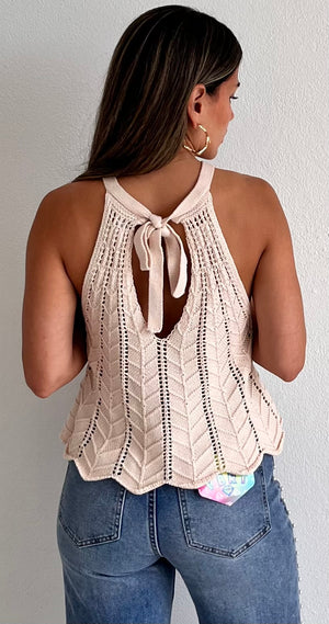 Sand & Love Halter Crochet Flare Top
