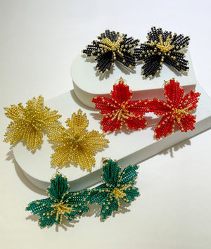 Amapola Green Statement Earrings