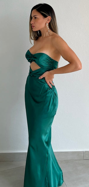 Rare Elegance Strapless Satin Formal Dress