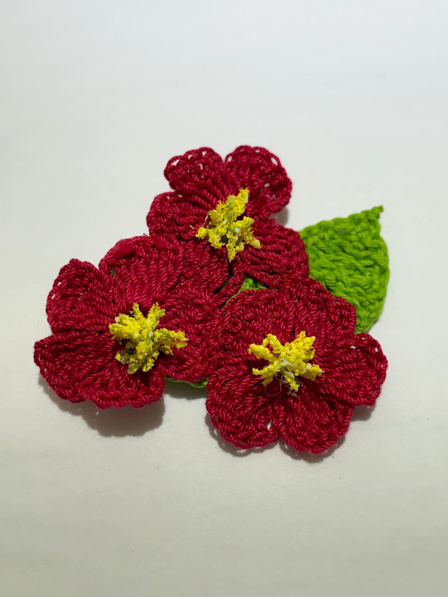 Crochet Three Amapolas Headpiece Clip