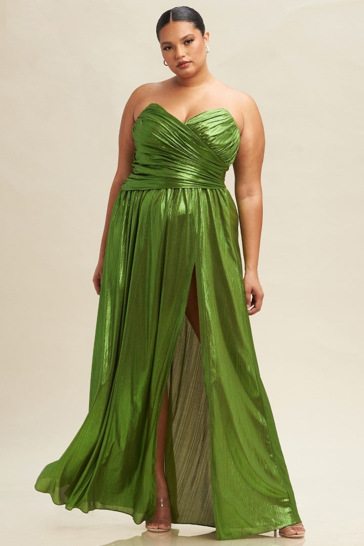Admirable Elegance Metallic Green Formal Dress