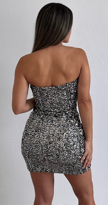 Shimmering Style Sequins Mini Dress