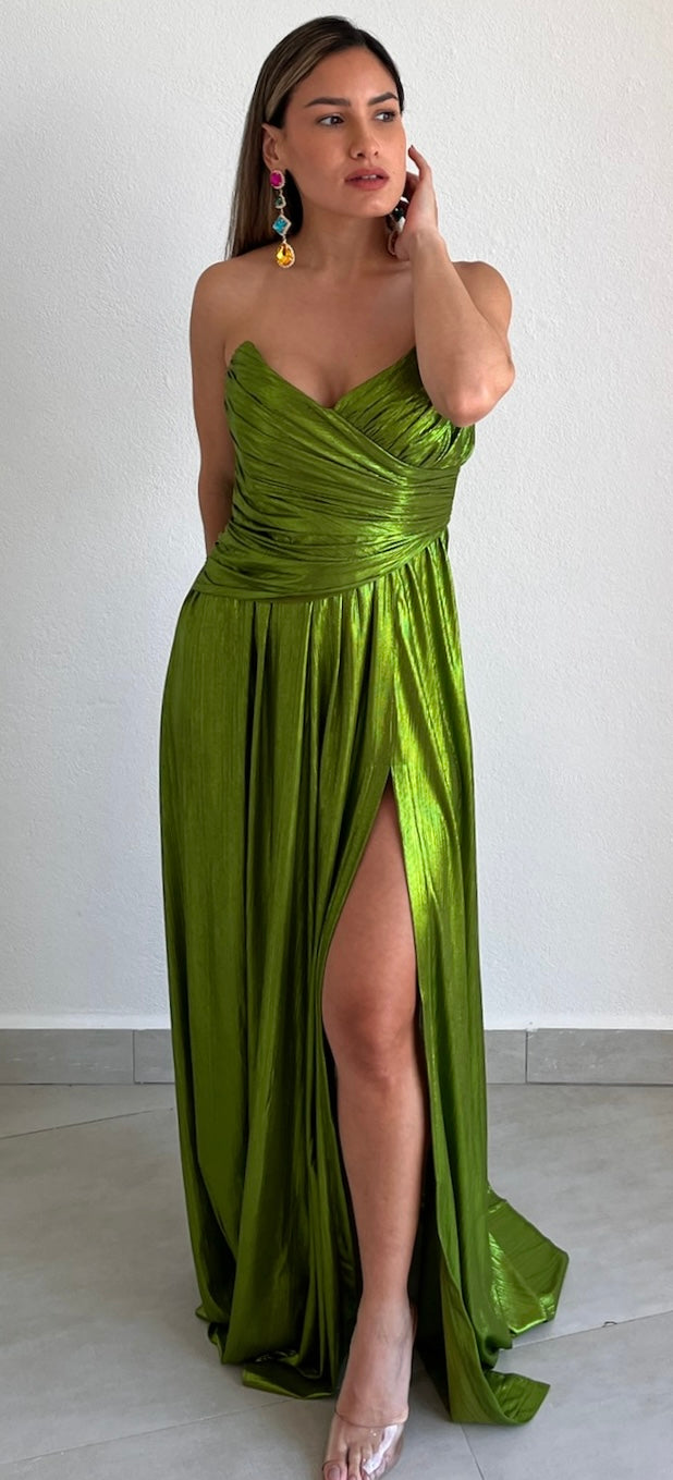Admirable Elegance Green Metallic Formal Dress