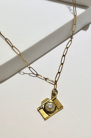Fancy Camera Gold Necklace