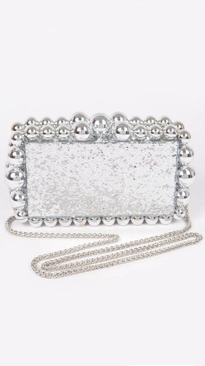Exclusive Style Silver Glitter Acrylic Box Clutch