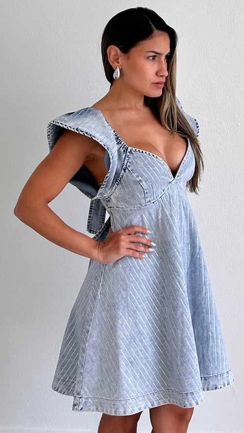 Denim & Glam Rhinestones Denim Dress