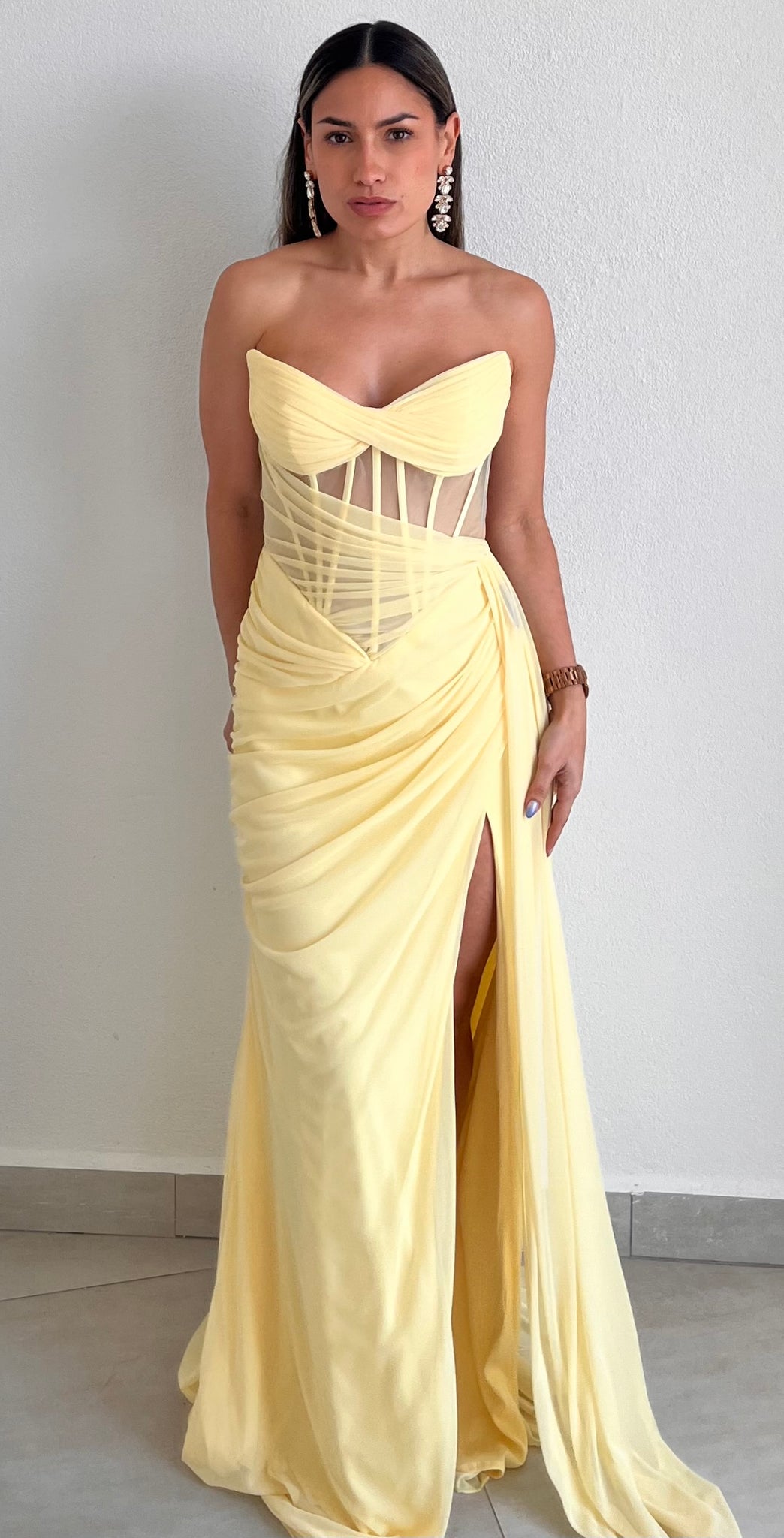 Spring Elegance Corset Mesh Formal Gown