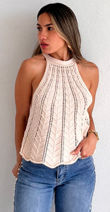 Sand & Love Halter Crochet Flare Top