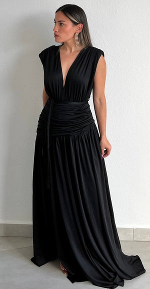 Distinctive Style Black Maxi Dress