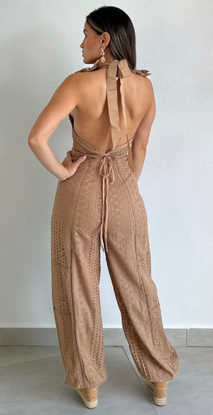 Feels Like Fall Eyelet & Ruffled Jumpsuit