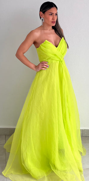 Brighter Side Strapless Lime Formal Dress