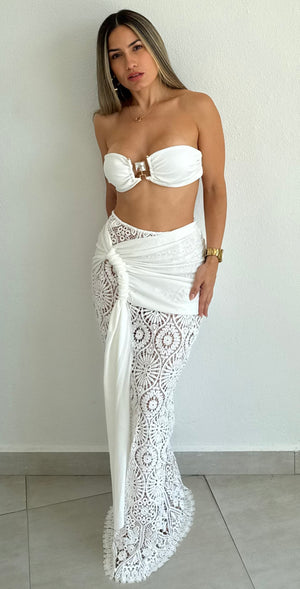 Mermaid in Lace White Two-Piece Set