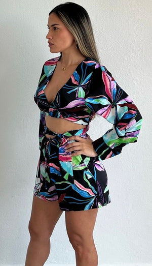 Artistic Impulse Print Shorts Two-Piece Set