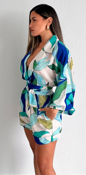 Pretty Perception Tropical Print Romper