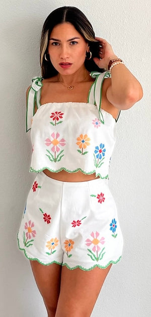 Garden Inspo Embroidered Two-Piece Set