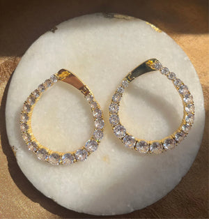 Naomi CZ Gold Rhinestones Earrings