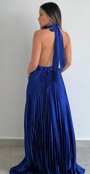 Flawless Expression Royal Pleated Long Dress