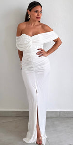 Sophisticated Angel White Mesh Long Dress