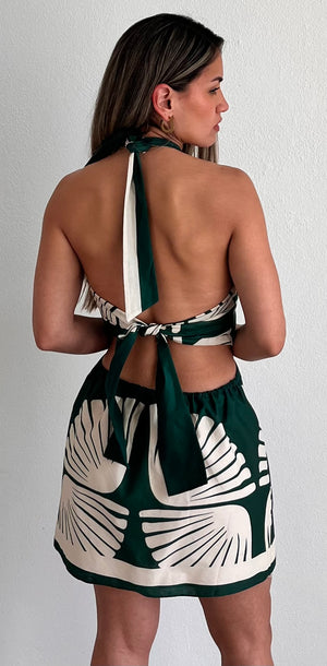 Loving Summer Green Tropical Dress
