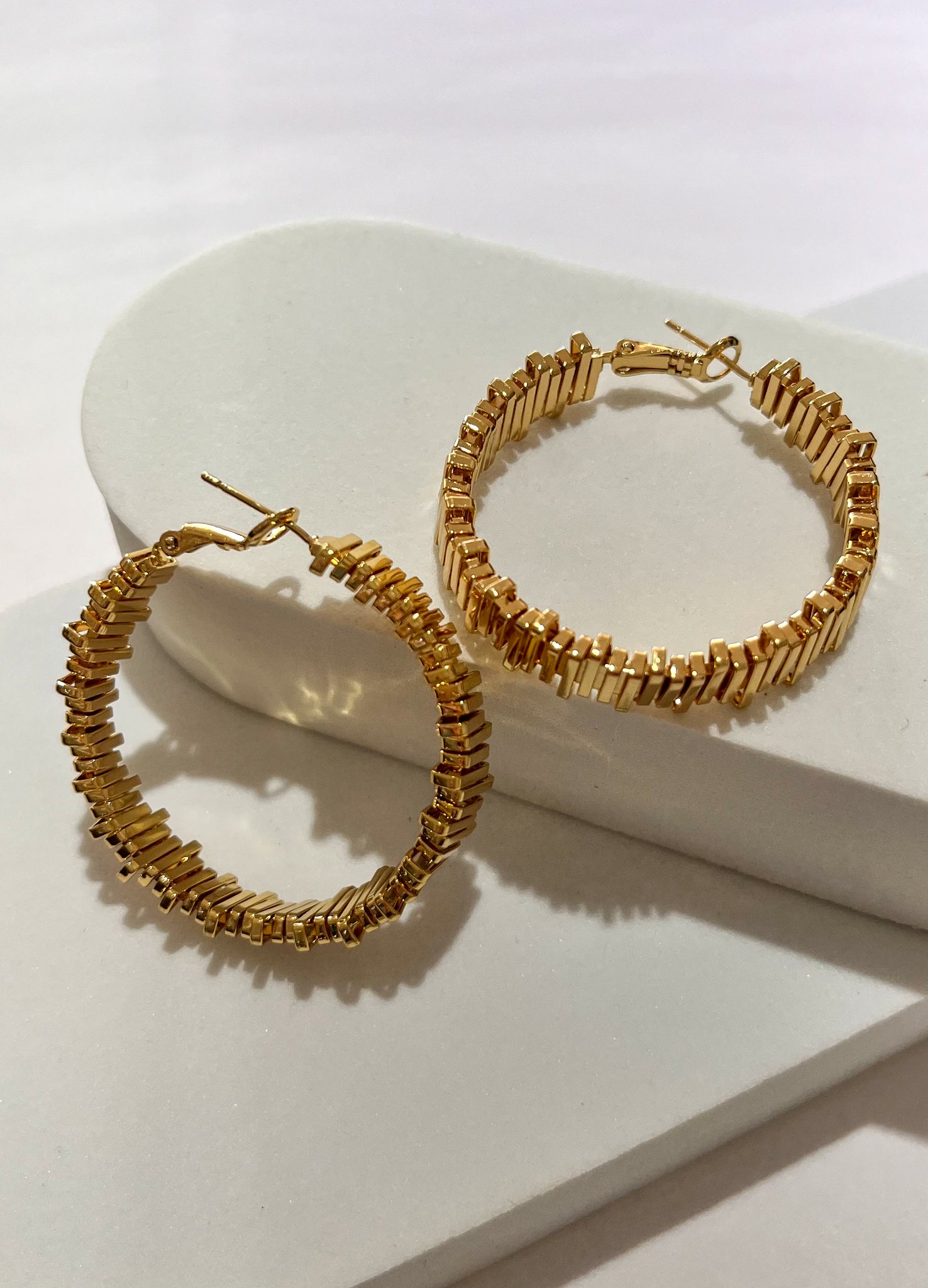 Bold Lines Gold Hoops