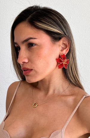 Amapola Green Statement Earrings