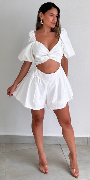 Charming Style White Cut-Out Romper Zil boutique Charming Style White Cut-Out Romper Zil boutique