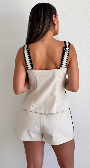 Charismatic Entrance Vest Two-Piece Set