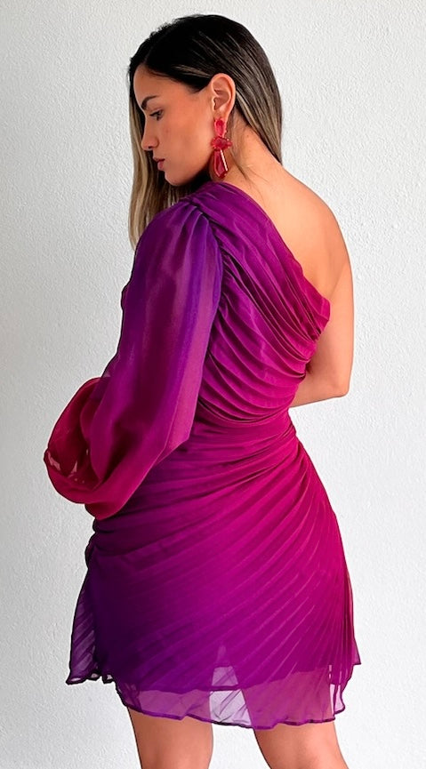 Resort & Style Ombré One-Shoulder Dress