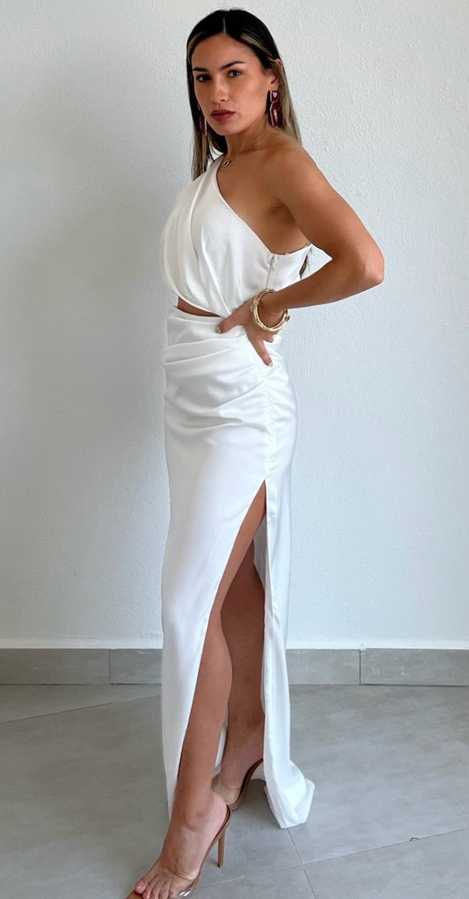 Glamorous Ways White One-Shoulder Maxi Dress