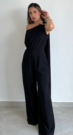 Enticing Endeavors Black One-Shoulder Jumpsuit