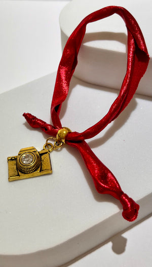 DTMF Charm Red Adjustable Bracelet
