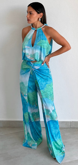 Resort Vibes Print Pants Two-Piece Set