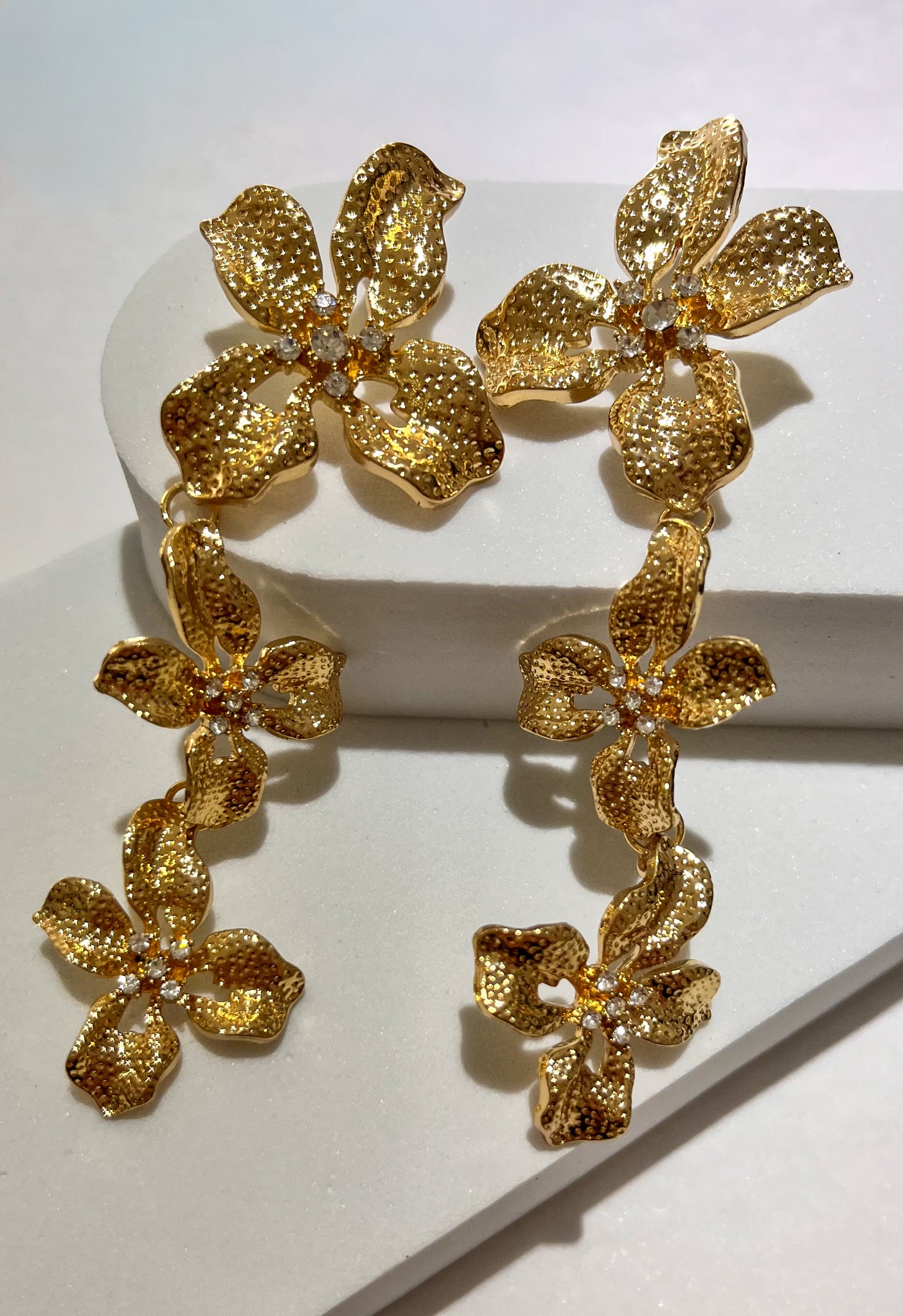 Golden Blossom Statement Earrings