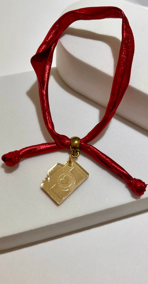 DTMF Charm Red Adjustable Bracelet