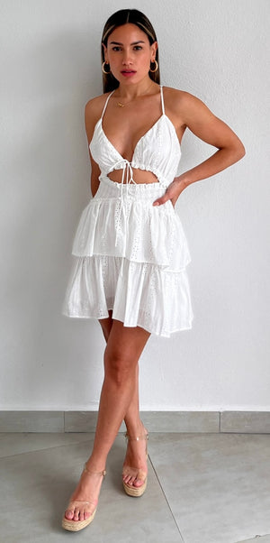 Sunny Day Stunner White Eyelet Dress