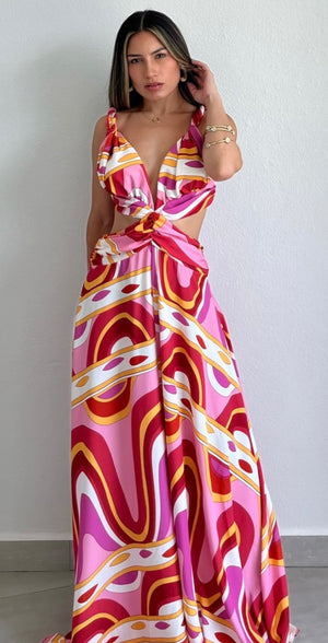 Romance that Wows Print Maxi Dress