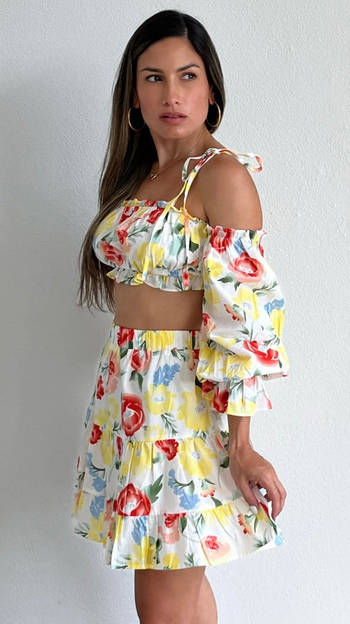 Fresh Picked Floral White Two-Piece Set