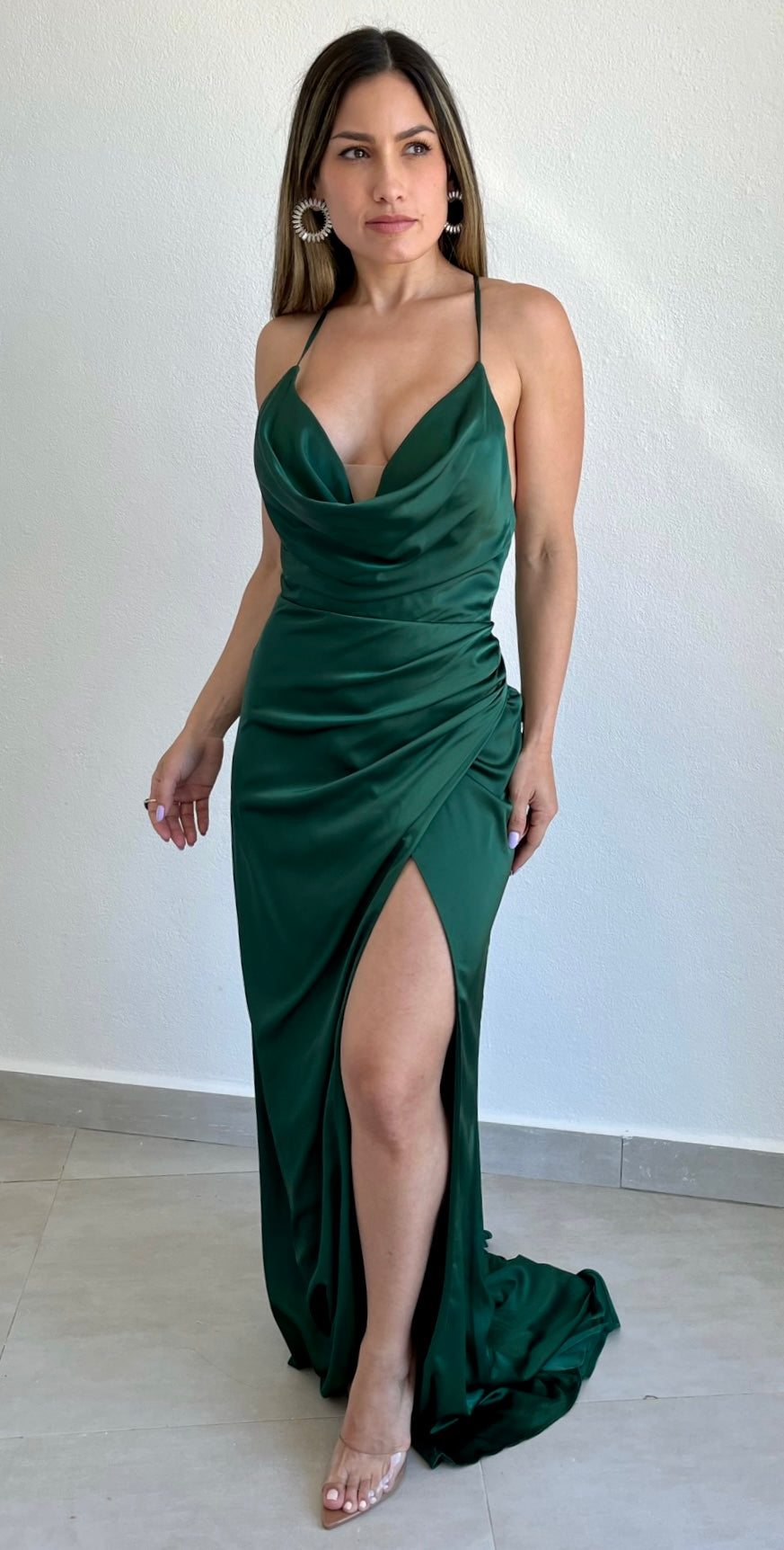 Keeper of My Heart Emerald Satin Formal Gown