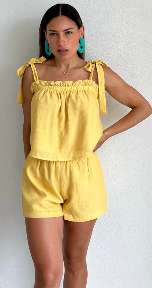 Hotter Temps Yellow Two-Piece Set