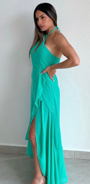 Ready for Sunshine Halter Maxi Dress