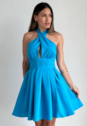 Forever Darling Blue Fit & Flare Dresss