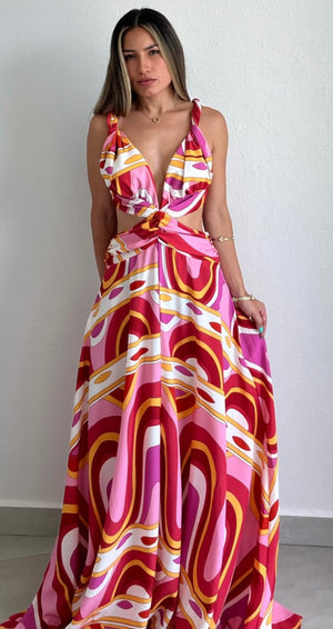 Romance that Wows Print Maxi Dress