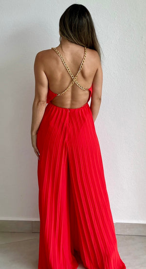 Exceptional Impression Coral & Chains Jumpsuit