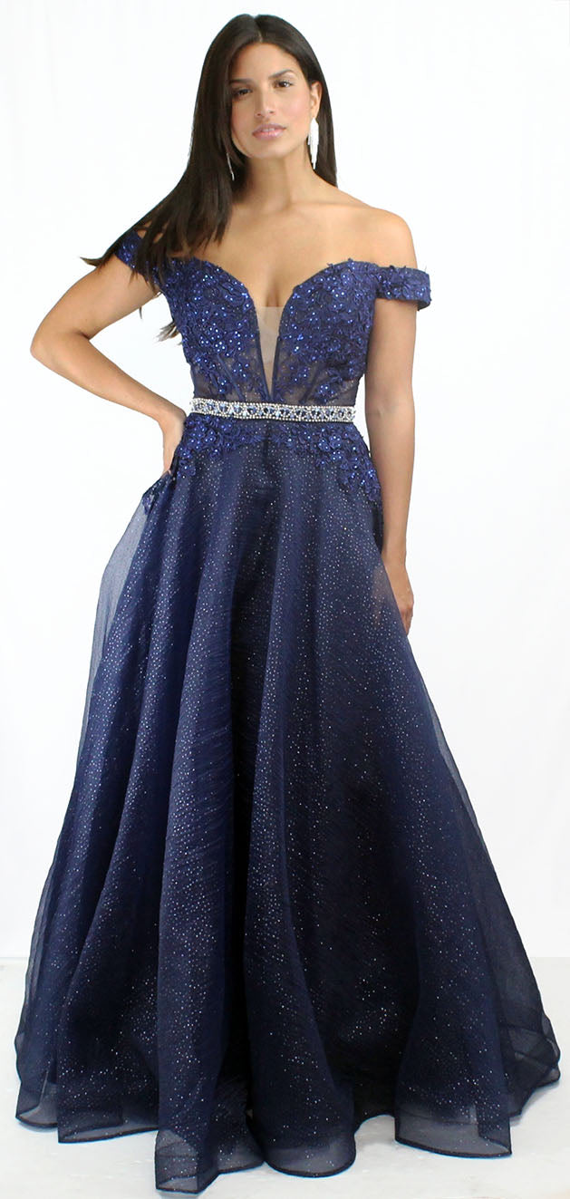 Queen of the Evening Navy Ball Gown