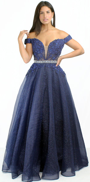 Queen of the Evening Navy Ball Gown